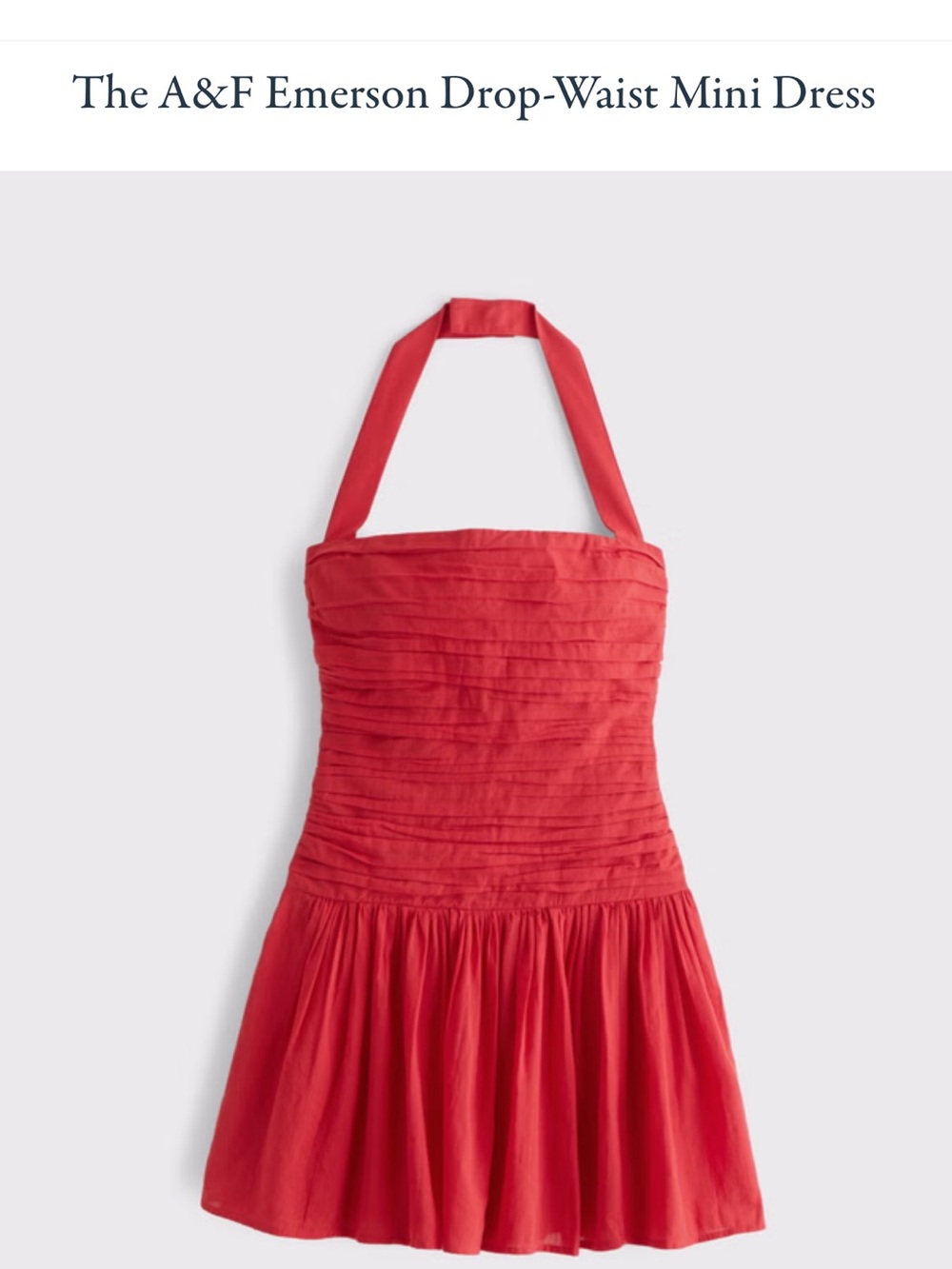 Abercrombie & Fitch Emerson Drop Waist Mini  Dress